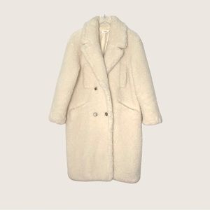 Mango Teddy Coat | off-white Sz. XS